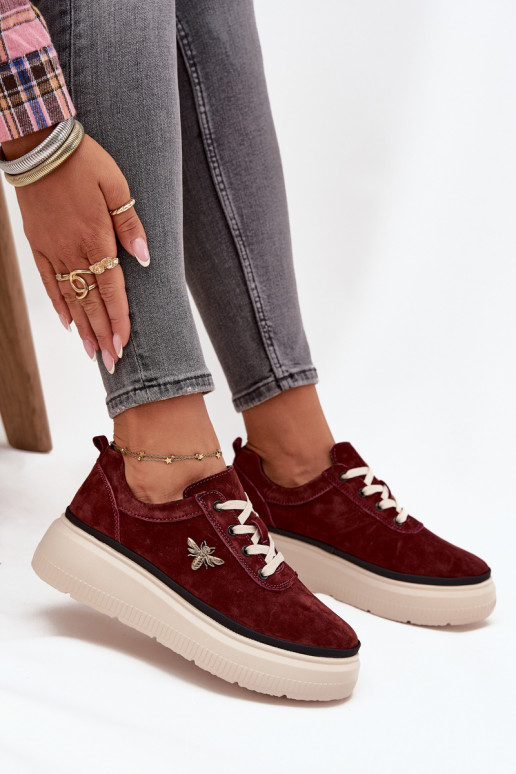 de gamuza zapatos Femenino con una plataformaPrzypinką Vinceza 41495 borgoña de gamuza zapatos Femenino con una plataformaPrzypinką Vinceza 41495 borgoña