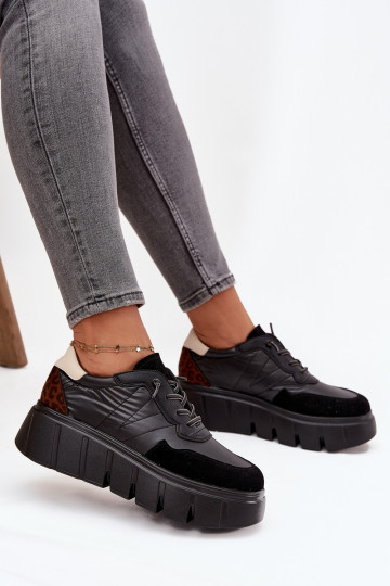 zapatillas deportivas para mujer con plataforma Vinceza 58565 color negro