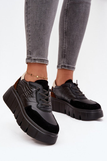 zapatillas deportivas para mujer con plataforma Vinceza 58565 color negro 2