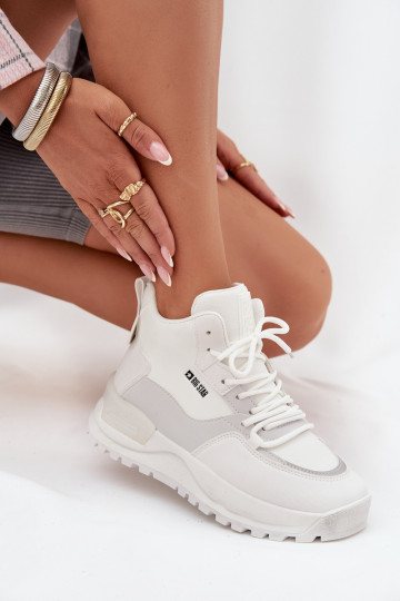 zapatillas deportivas para mujer con plataforma Big Star SS274510 color blanco