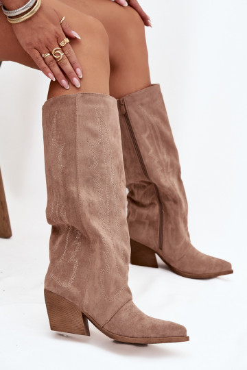 botas estilo vaquero Femenino Al castillo beige Isalina