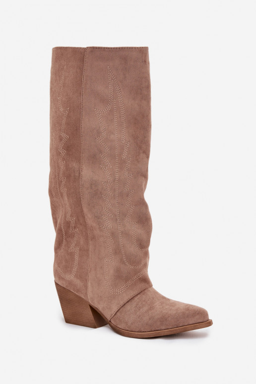 botas estilo vaquero Femenino Al castillo beige Isalina
