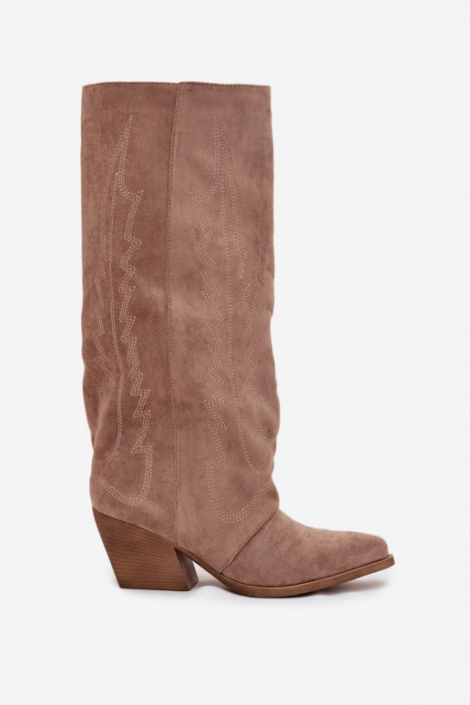 botas estilo vaquero Femenino Al castillo beige Isalina