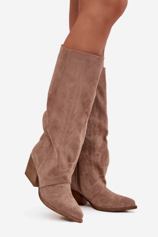 botas estilo vaquero Femenino Al castillo beige Isalina