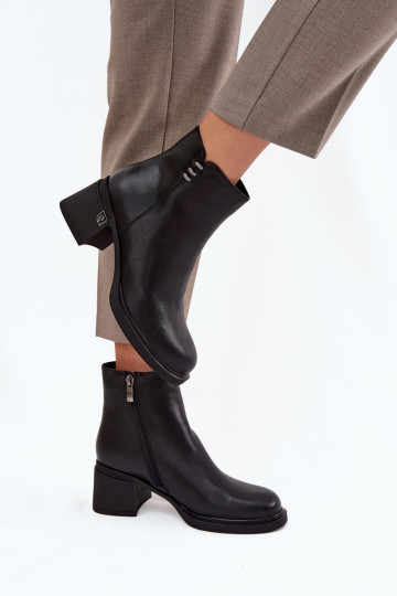 Piel calentamiento Botas de mujer reloj Vinceza 91159 de color negro