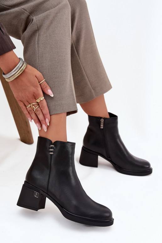 Piel calentamiento Botas de mujer reloj Vinceza 91159 de color negro Piel calentamiento Botas de mujer reloj Vinceza 91159 de color negro