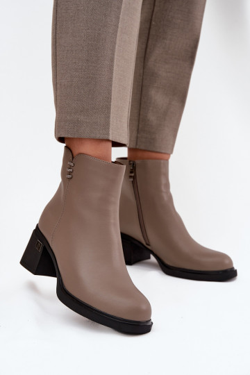 Piel calentamiento Botas de mujer reloj Vinceza 91159 beige 2