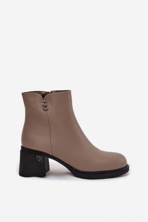 Piel calentamiento Botas de mujer reloj Vinceza 91159 beige Piel calentamiento Botas de mujer reloj Vinceza 91159 beige