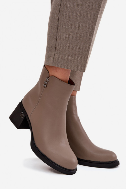 Piel calentamiento Botas de mujer reloj Vinceza 91159 beige Piel calentamiento Botas de mujer reloj Vinceza 91159 beige