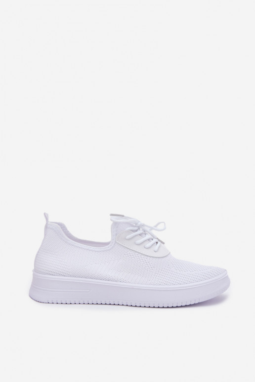 Un modelo convincente zapatillas con una plataforma Femenino el color blanco Kalyra  Un modelo convincente zapatillas con una plataforma Femenino el color blanco Kalyra