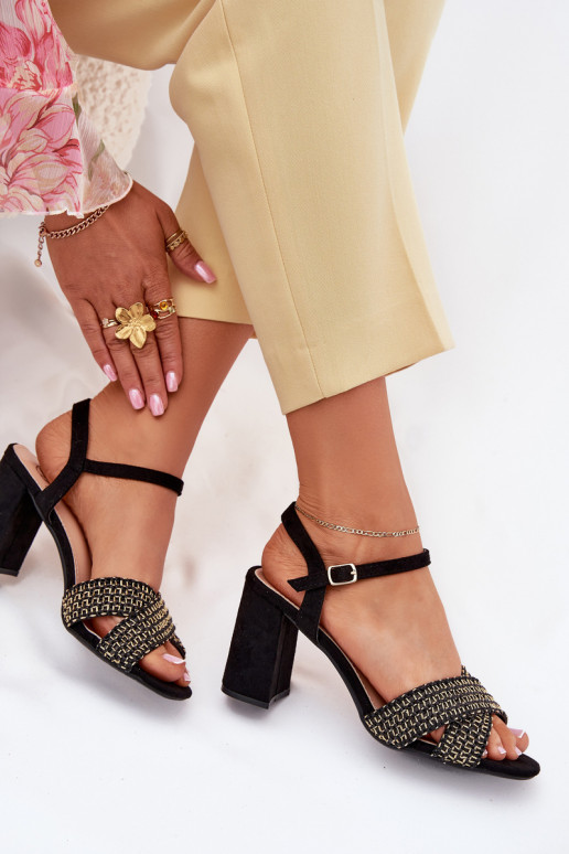 Sandalias de tacón alto para mujer. de color negro Almera Sandalias de tacón alto para mujer. de color negro Almera