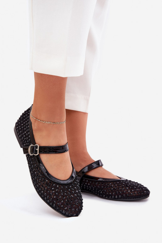 Decorado bailarinas Femenino con correas I con hebillas de color negro Avirae Decorado bailarinas Femenino con correas I con hebillas de color negro Avirae