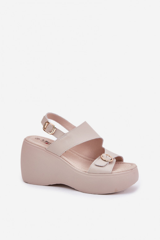 Sandalias de mujer Femenino en una cuña y plataforma S.Barski LR51-540 beige Sandalias de mujer Femenino en una cuña y plataforma S.Barski LR51-540 beige