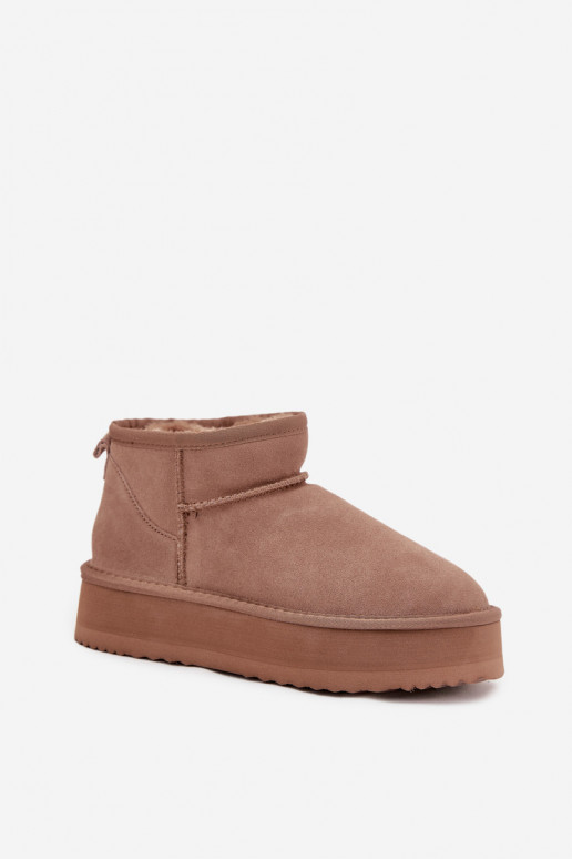 de gamuza Botas de nieve Femenino con una plataforma Vinceza 97962 beige de gamuza Botas de nieve Femenino con una plataforma Vinceza 97962 beige