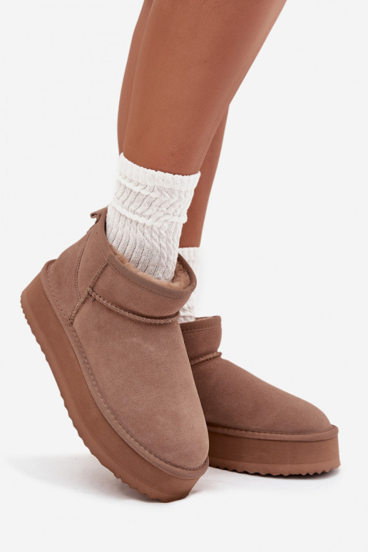 de gamuza Botas de nieve Femenino con una plataforma Vinceza 97962 beige de gamuza Botas de nieve Femenino con una plataforma Vinceza 97962 beige