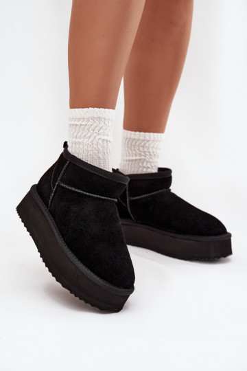Botas de nieve de ante para mujeres con plataforma Vinceza 97962 color negro 2