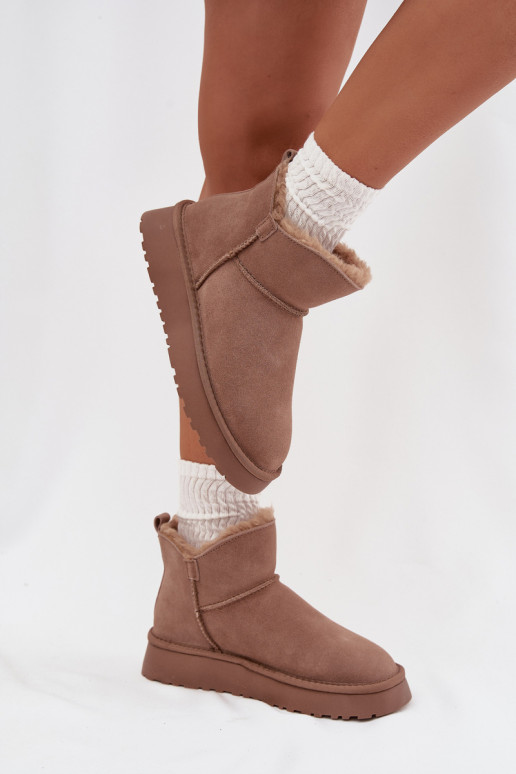 Botas de nieveActivadoturalnego de gamuzau calentamiento con pelo dentro Vinceza 97961 beige