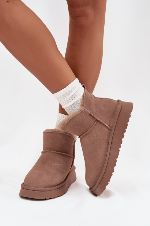 Botas de nieveActivadoturalnego de gamuzau calentamiento con pelo dentro Vinceza 97961 beige