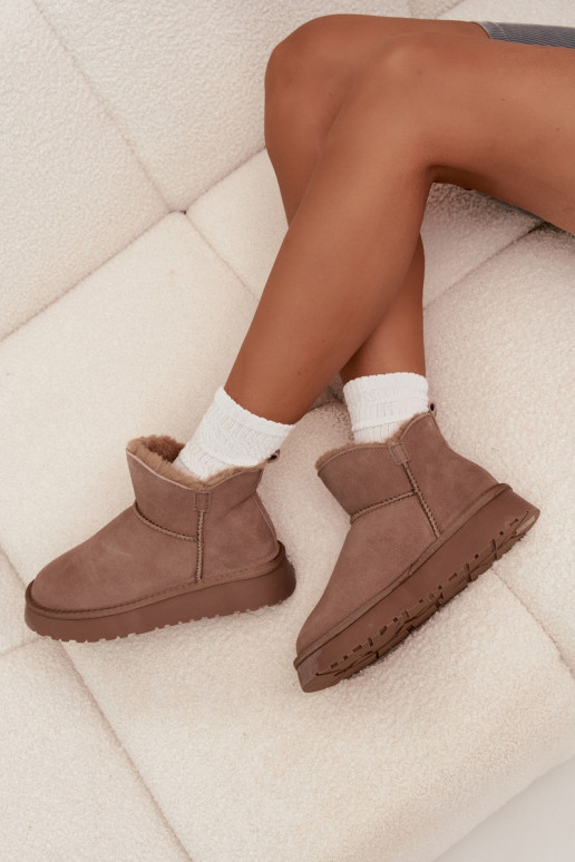 Botas de nieveActivadoturalnego de gamuzau calentamiento con pelo dentro Vinceza 97961 beige