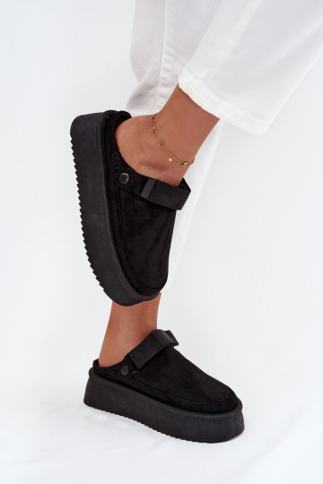 Botas de nieve Femenino con una plataformacon cierre adhesivoem de color negro Jorielle