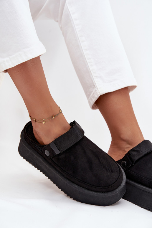 Botas de nieve Femenino con una plataformacon cierre adhesivoem de color negro Jorielle