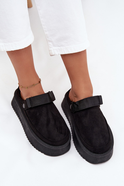 Botas de nieve Femenino con una plataformacon cierre adhesivoem de color negro Jorielle