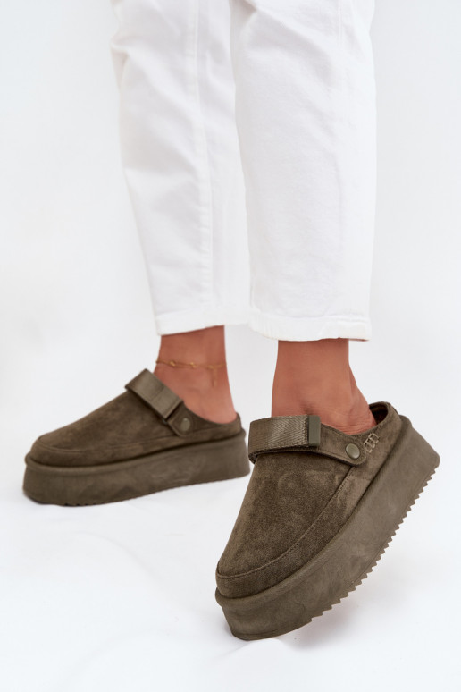 Botas de nieve Femenino con una plataformacon cierre adhesivoem de color caqui Jorielle