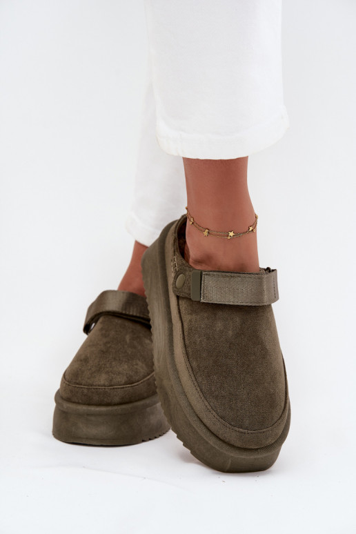 Botas de nieve Femenino con una plataformacon cierre adhesivoem de color caqui Jorielle