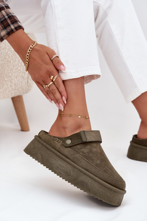 Botas de nieve Femenino con una plataformacon cierre adhesivoem de color caqui Jorielle