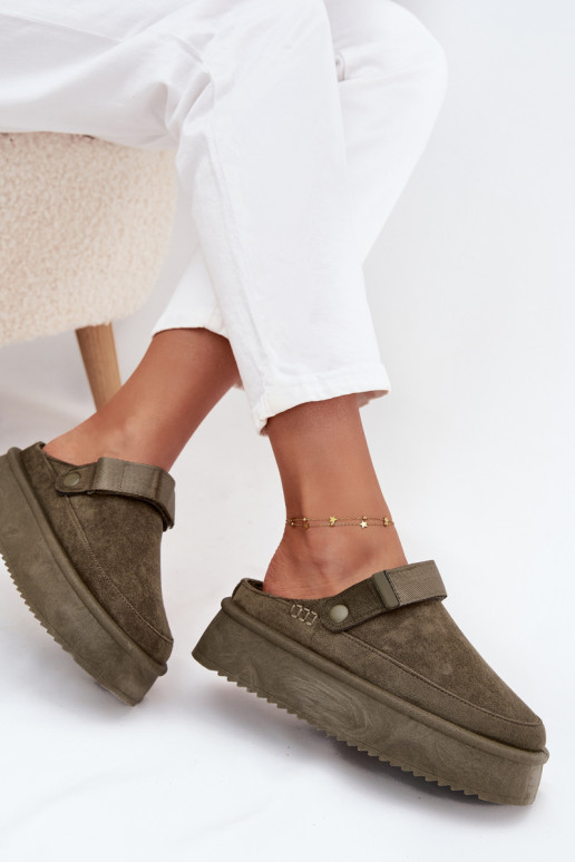 Botas de nieve Femenino con una plataformacon cierre adhesivoem de color caqui Jorielle