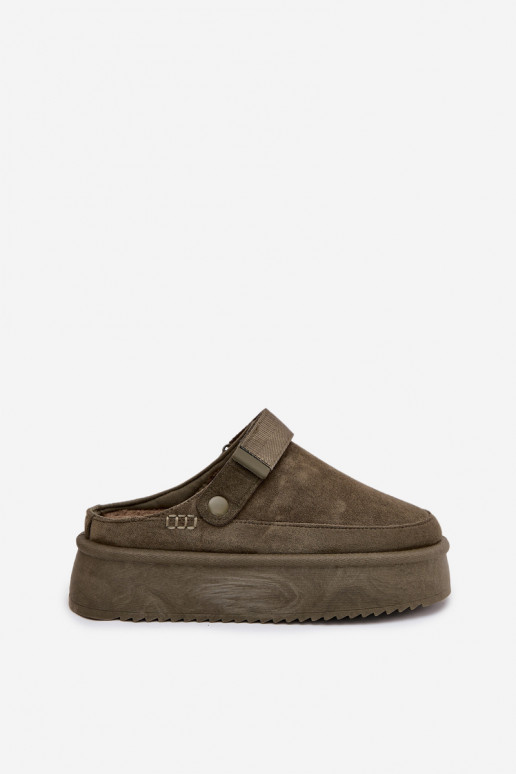 Botas de nieve Femenino con una plataformacon cierre adhesivoem de color caqui Jorielle