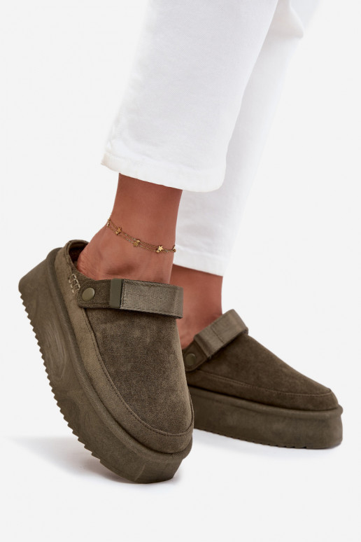 Botas de nieve Femenino con una plataformacon cierre adhesivoem de color caqui Jorielle