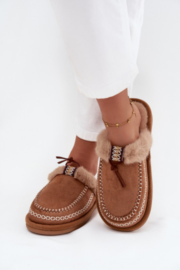 Zapatillas Femenino con un abrigo de piel I Haftem color marrón Perivelle 2