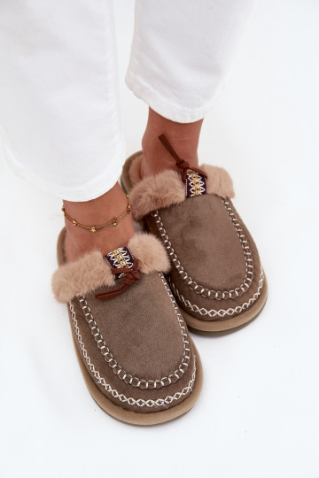 Zapatillas de casa para mujer con forro y bordado, color verde Perivelle