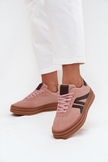 Zapatillas deportivas de terciopelo para mujer con plataforma, color rosa Skye 2