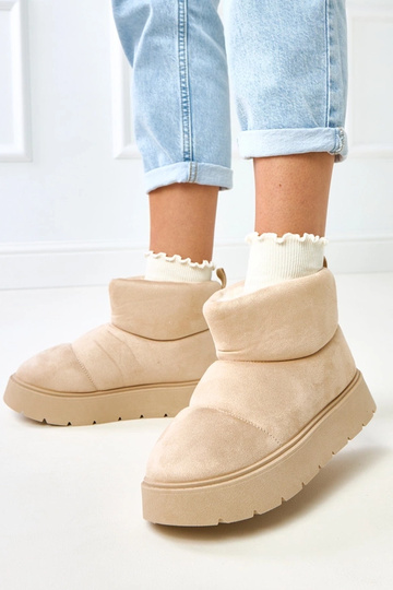 Botas de nieve acolchadas color arena claro con plataforma Ribeiro