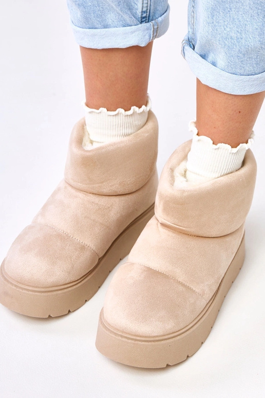 Botas de nieve acolchadas color arena... Botas de nieve acolchadas color arena...