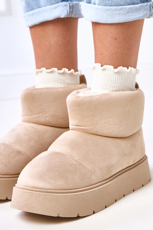 Botas de nieve acolchadas color arena... Botas de nieve acolchadas color arena...