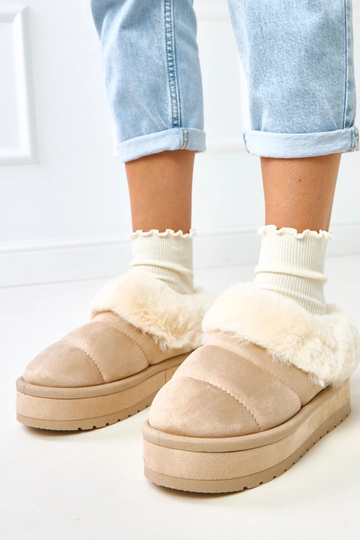 Botas de nieve cortas acolchadas con piel Almeida