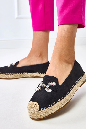 Espadrilles negras decoradas con piedras Marlein 2