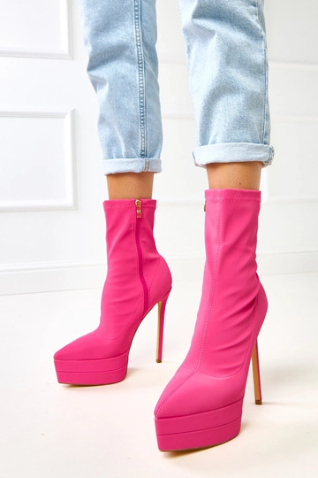 Botines satinados rosas con...