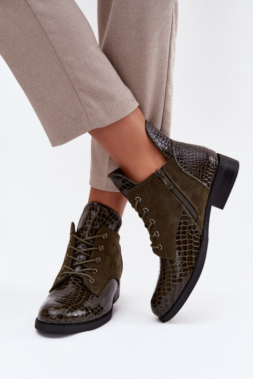 con efecto barniz Botas de mujer Con decoraciones Tłoczeniem calentamiento Vinceza 16477 de color caqui con efecto barniz Botas de mujer Con decoraciones Tłoczeniem calentamiento Vinceza 16477 de color caqui