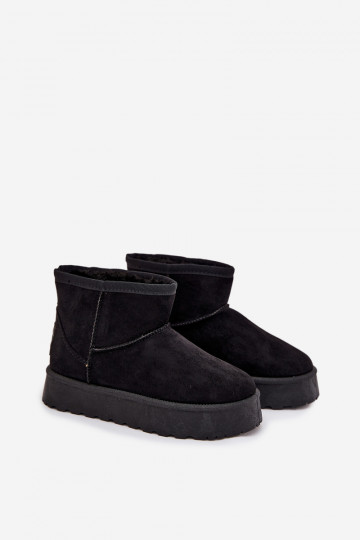 Botas de nieve infantiles acolchadas con piel interior SS374018 en color negro
