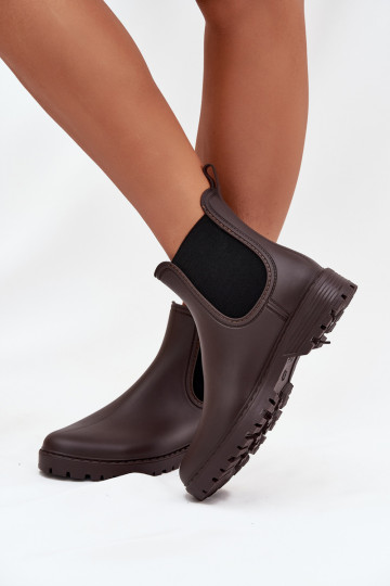 Botas de goma FemeninoElastycznymi ENstaAkami CzekoladoAe Ciariel 2