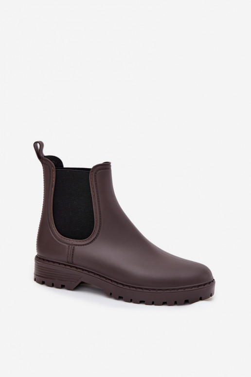 Botas de goma FemeninoElastycznymi ENstaAkami CzekoladoAe Ciariel