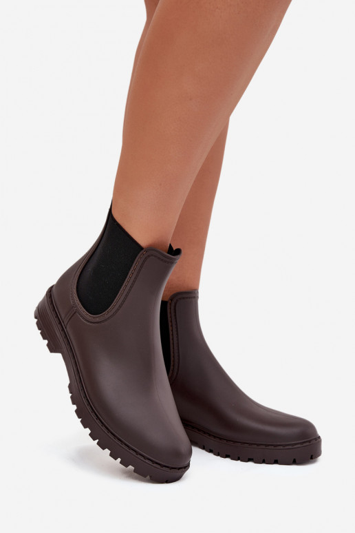 Botas de goma FemeninoElastycznymi ENstaAkami CzekoladoAe Ciariel