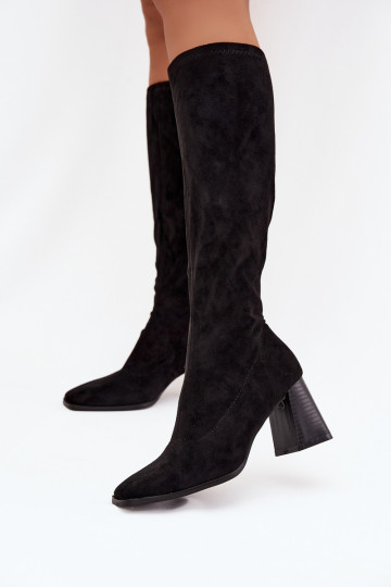 Botas de mujer de caña alta con costuras color negro "Celandine" 2