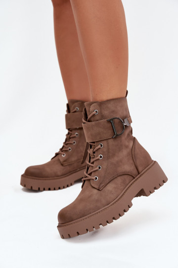 botines de trabajo Femeninocalentamiento con tacones decorados beige Ulivine 2
