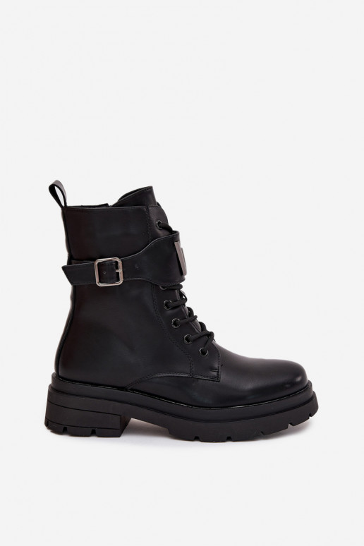 botines de trabajo Femenino Eko Piel con tacones decorados de color negro Ylianne botines de trabajo Femenino Eko Piel con tacones decorados de color negro Ylianne