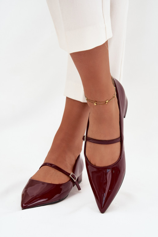 Bailarinas lacadas Activado Sutilm Obcasie con correas borgoña Isvella Bailarinas lacadas Activado Sutilm Obcasie con correas borgoña Isvella